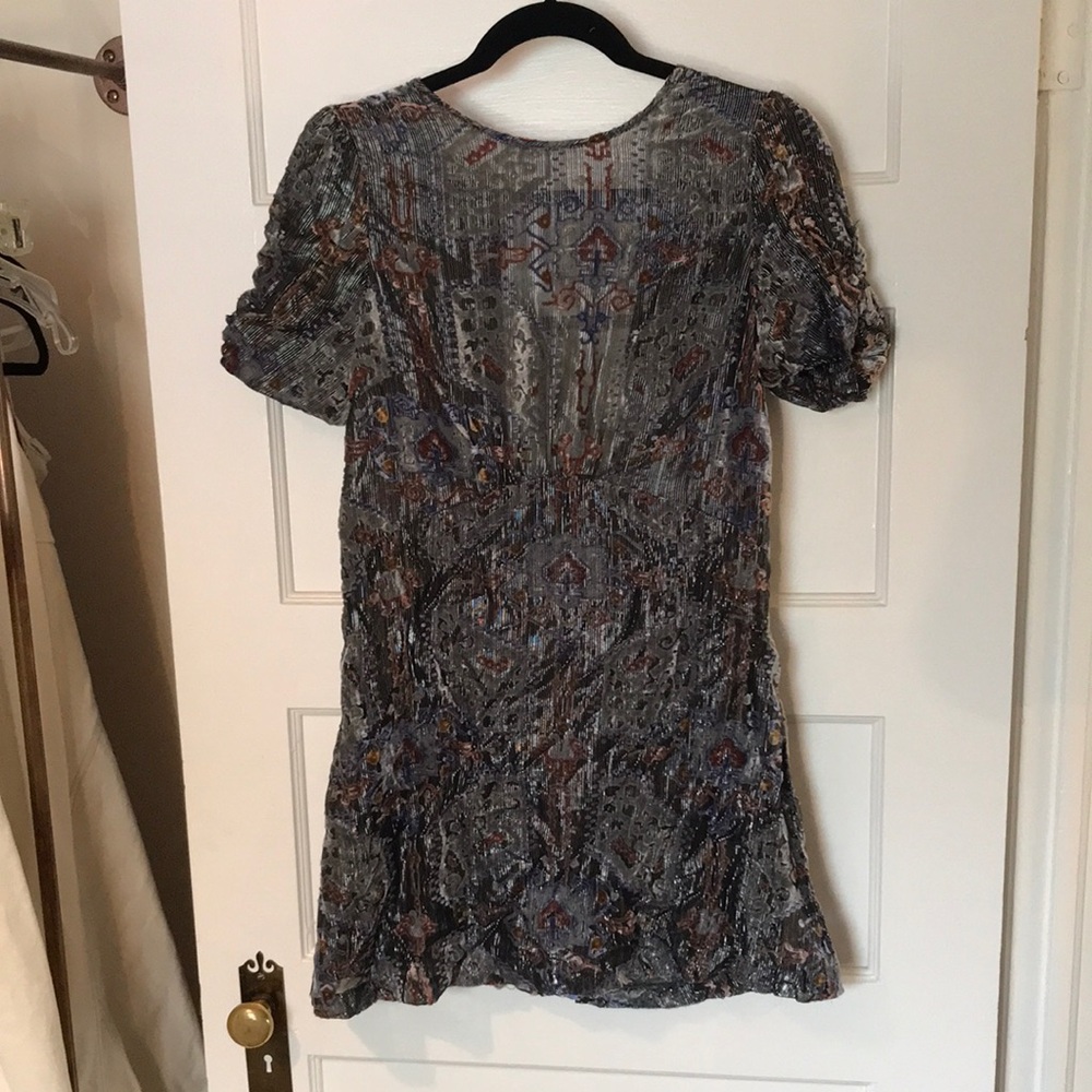 Elegant Silver and burnout velvet Dress